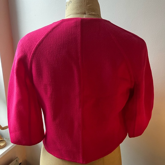 Akris Pink Cropped Wool Bolero - Picture 3 of 3
